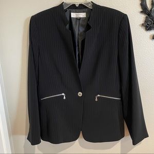 Tahari Black on Black Pinstripe Blazer size 12